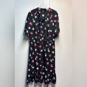 Lauren Ralph Lauren Black Floral Midi Dress